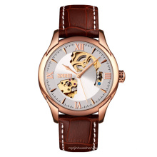 New Skmei 9223 high quality luxury automatic men leather mechanical watches